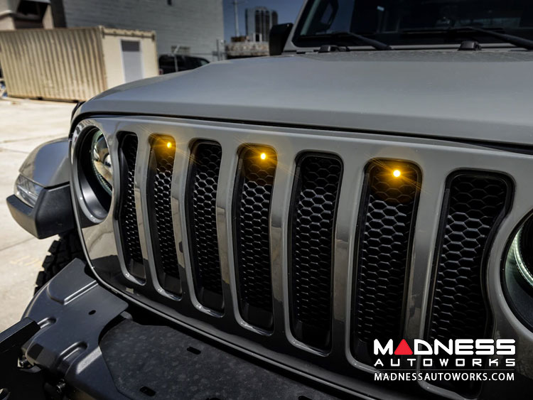 Jeep Gladiator PreRunner Style LED Grill Light Kit Amber MADNESS